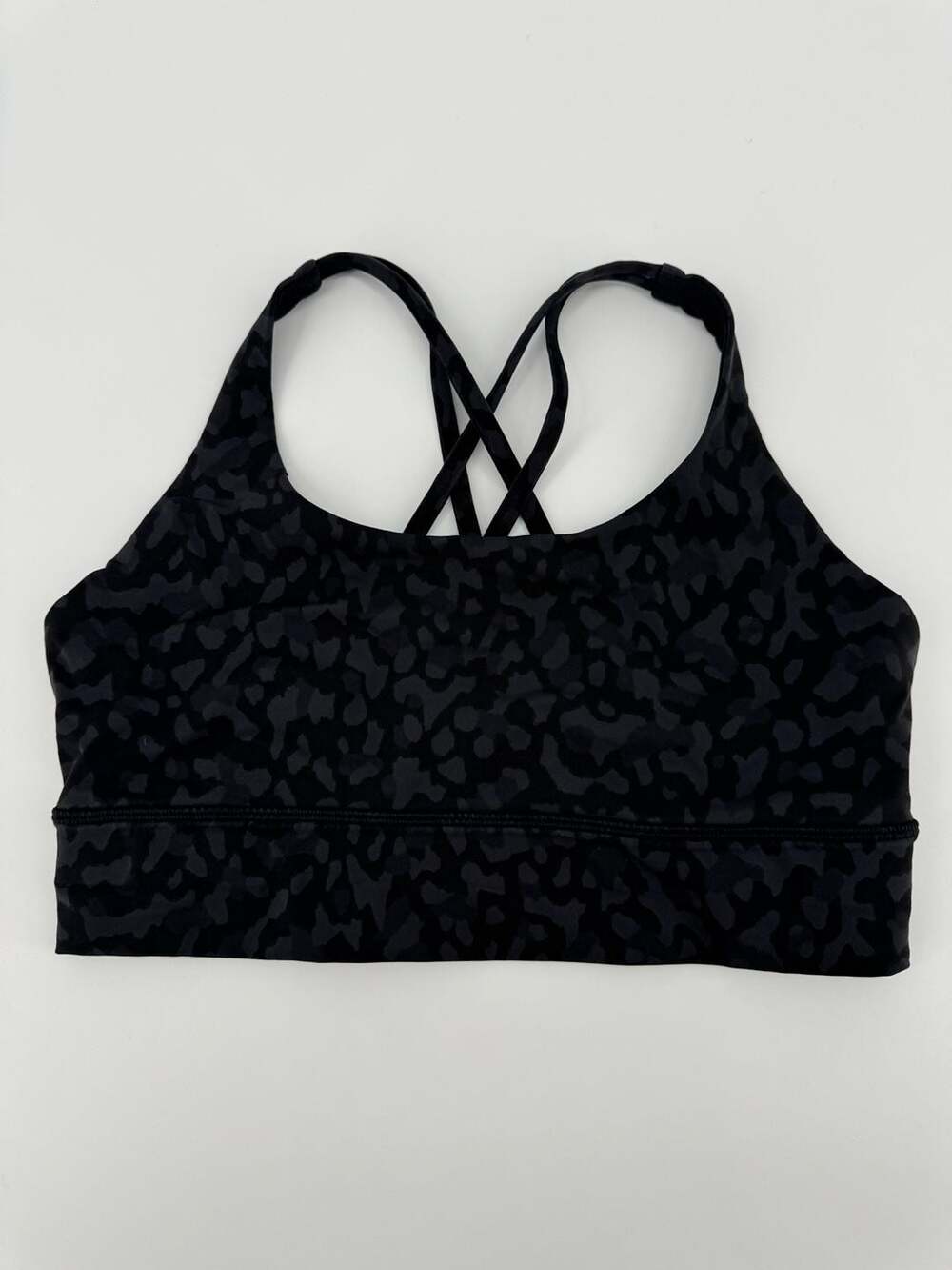 Lululemon Energy Bra Long Line Wild Thing Camo Deep Coal Multi